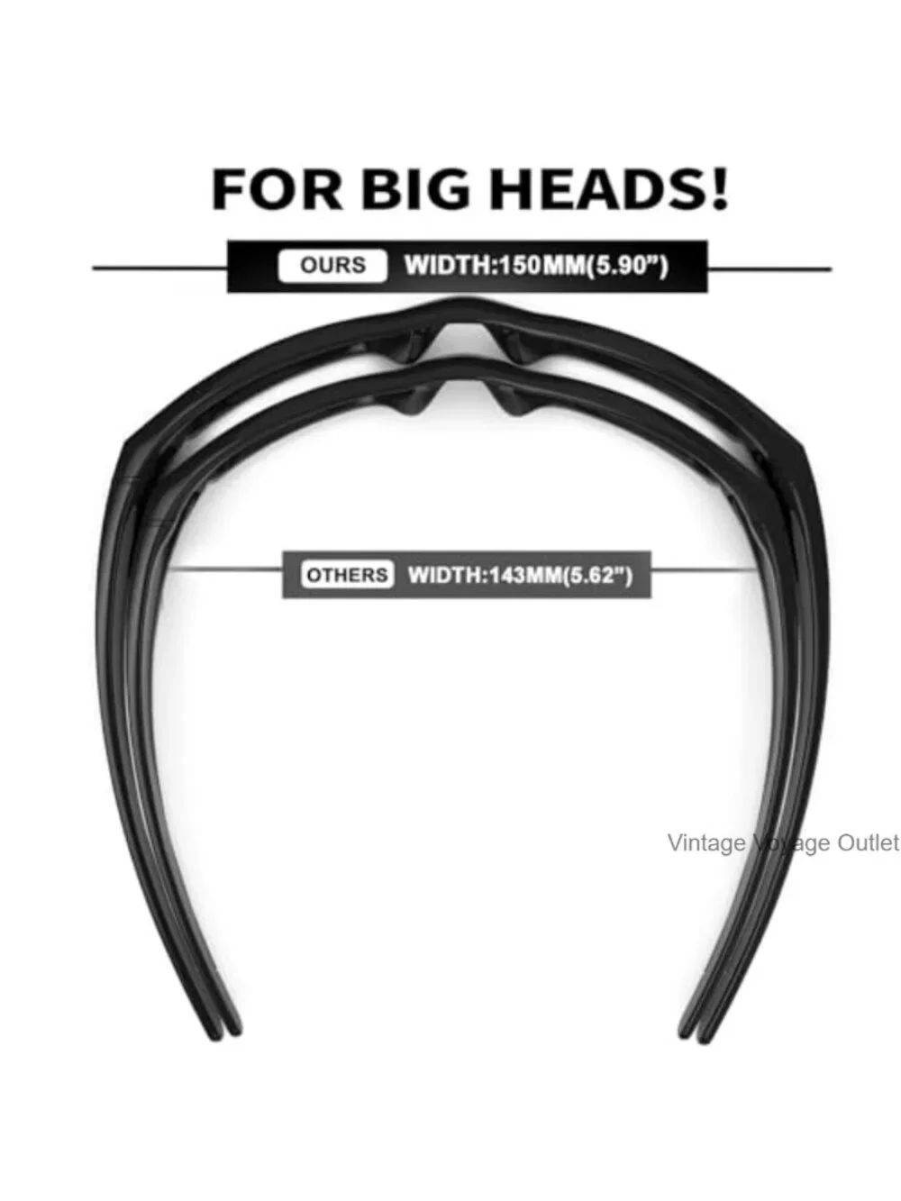 TR90 Ultralight Safety Sunglasses for Big Wide Heads Men UV400 Protection Wrap